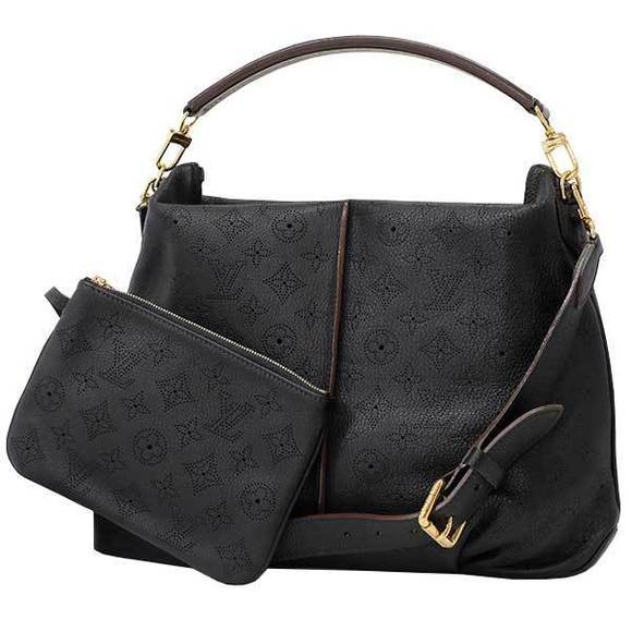Louis Vuitton Shoulder Mahina Crossbody Bag Selene MM Black - Picture 2 of 10